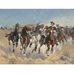 Artery8 Remington Dismounted Fourth Troopers Horses 1890 Painting Large Wall Art Poster Print Thick Paper 18X24 Inch Artery8 Remington Dismounted Fourth Troopers Horses 1890 Painting Large Wall Art Poster Print Thick Paper 18X24 Inch