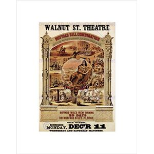 Wee Blue Coo THEATRE BUFFALO BILL CODY WILD WEST LEGEND ICONAD VINTAGE FRAMED PRINT B12X1278 Wee Blue Coo THEATRE BUFFALO BILL CODY WILD WEST LEGEND ICONAD VINTAGE FRAMED PRINT B12X1278