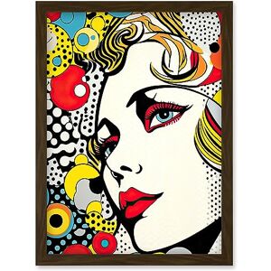 Artery8 Woman Face Geometric Patterns Bubbles Comic Book Style Pop Art Teen Room Halftone Artwork Framed Wall Art Print A4 Artery8 Woman Face Geometric Patterns Bubbles Comic Book Style Pop Art Teen Room Halftone Artwork Framed Wall Art Print A4
