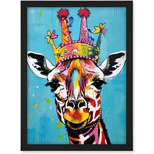 Artery8 Giraffe Wearing Princess Crown Modern Folk Art Artwork Framed A3 Wall Art Print Artery8 Giraffe Wearing Princess Crown Modern Folk Art Artwork Framed A3 Wall Art Print