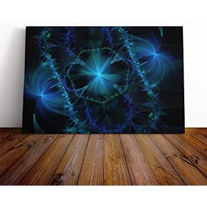 Big Box Art Canvas Print Wall Art (30x20 Inch / 76x50cm) Blue Abstract Fractal Art (8) Mounted and Stretched Box Frame Picture Home Decor for Kitchen, Living Room, Dining Room, Bedroom, Hallway Big Box Art Canvas Print Wall Art (30x20 Inch / 76x50cm) Blue Abstract Fractal Art (8) Mounted and Stretched Box Frame Picture Home Decor for Kitchen, Living Room, Dining Room, Bedroom, Hallway