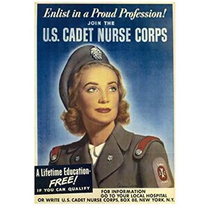 Wee Blue Coo War WW2 Recruit Enlist Nurse USA Vintage Advertising Wall Art Print Wee Blue Coo War WW2 Recruit Enlist Nurse USA Vintage Advertising Wall Art Print