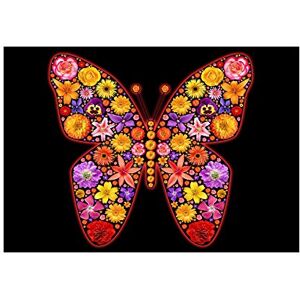 Wee Blue Coo Painting Butterfly Wings Inset Flowers Pretty Colourful Wall Art Print Wee Blue Coo Painting Butterfly Wings Inset Flowers Pretty Colourful Wall Art Print