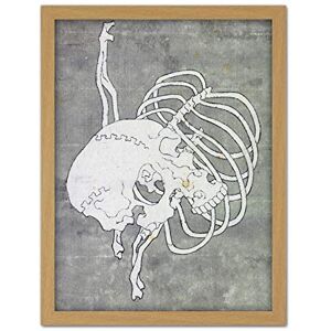 Artery8 Hokusai Skull Rib Cage Macabre Japanese Painting Artwork Framed Wall Art Print 18X24 Inch Artery8 Hokusai Skull Rib Cage Macabre Japanese Painting Artwork Framed Wall Art Print 18X24 Inch