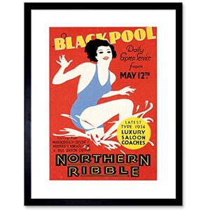 Wee Blue Coo Travel Blackpool Lancashire Coach Trip Swim Sea Framed Art Print Mount B12X6354 Wee Blue Coo Travel Blackpool Lancashire Coach Trip Swim Sea Framed Art Print Mount B12X6354