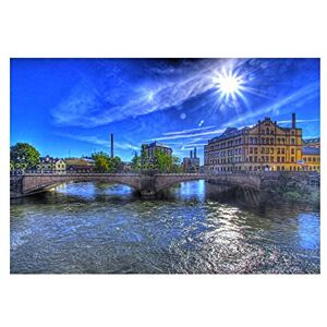 Wee Blue Coo Photo Norrkoping Sweden Whitewhater Town Bridge River Wall Art Print Wee Blue Coo Photo Norrkoping Sweden Whitewhater Town Bridge River Wall Art Print