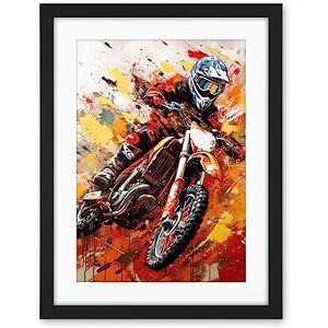 Artery8 Motocross Race Motorcycle Sport Oil Painting Artwork Framed Wall Art Print 18X24 Inch Artery8 Motocross Race Motorcycle Sport Oil Painting Artwork Framed Wall Art Print 18X24 Inch