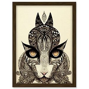 Doppelganger33 LTD Tribal Cat Intricate Line Drawing Abstract Pencil Artwork Framed A3 Wall Art Print Doppelganger33 LTD Tribal Cat Intricate Line Drawing Abstract Pencil Artwork Framed A3 Wall Art Print