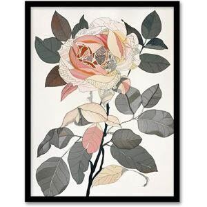 Artery8 Stylised Rose Flower Decorative Pattern Petals Bedroom Artwork Framed Wall Art Print 18X24 Inch Artery8 Stylised Rose Flower Decorative Pattern Petals Bedroom Artwork Framed Wall Art Print 18X24 Inch