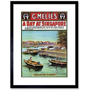 Wee Blue Coo Travel Melies Singapore Harbour Boat Ad Framed Art Print Picture F12X1402 Wee Blue Coo Travel Melies Singapore Harbour Boat Ad Framed Art Print Picture F12X1402