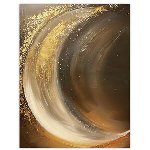 Artery8 Crescent Moon Gold Orange Grey Abstract Painting Living Room Extra Large XL Wall Art Poster Print Artery8 Crescent Moon Gold Orange Grey Abstract Painting Living Room Extra Large XL Wall Art Poster Print