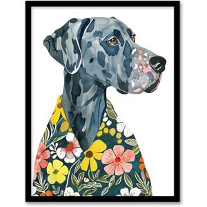 Artery8 Dog Lover Hawaiian Shirt Great Dane Portrait Living Room Artwork Framed Wall Art Print A4 Artery8 Dog Lover Hawaiian Shirt Great Dane Portrait Living Room Artwork Framed Wall Art Print A4