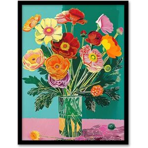 Artery8 Anemone Flower Bouquet Vibrant Stylised Painting Living Room Artwork Framed Wall Art Print 18X24 Inch Artery8 Anemone Flower Bouquet Vibrant Stylised Painting Living Room Artwork Framed Wall Art Print 18X24 Inch