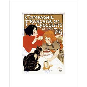 Wee Blue Coo Tea Chocolate Drink Paris France Cat Vintage Retro Advert Wall Art Print Wee Blue Coo Tea Chocolate Drink Paris France Cat Vintage Retro Advert Wall Art Print