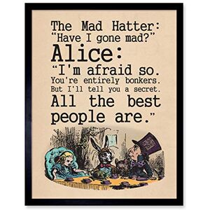 Wee Blue Coo Alice In Wonderland Mad Hatter Tea Party Art Print Framed Poster Wall Decor 12x16 inch Wee Blue Coo Alice In Wonderland Mad Hatter Tea Party Art Print Framed Poster Wall Decor 12x16 inch
