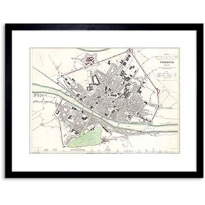 Wee Blue Coo Map Antique Clarke Florence City Plan Framed Wall Art Print Wee Blue Coo Map Antique Clarke Florence City Plan Framed Wall Art Print