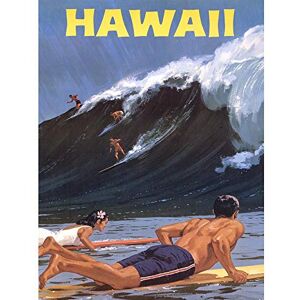 Wee Blue Coo Travel Tourism Hawaii USA Surf Ocean Wave Art Print Poster Wall Decor 12X16 Inch Wee Blue Coo Travel Tourism Hawaii USA Surf Ocean Wave Art Print Poster Wall Decor 12X16 Inch