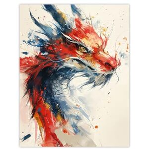 Artery8 Chinese Dragon Red Blue Fantasy Concept Art For Living Room Extra Large XL Wall Art Poster Print Artery8 Chinese Dragon Red Blue Fantasy Concept Art For Living Room Extra Large XL Wall Art Poster Print