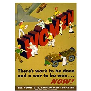 Wee Blue Coo War WWII Women Work Industry Military Land Girl Picture Wall Art Print Wee Blue Coo War WWII Women Work Industry Military Land Girl Picture Wall Art Print