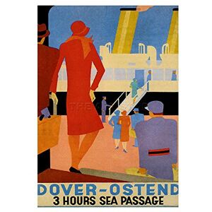 Wee Blue Coo Ferry Sailing Dover Ostend France Ad Art Wood Frame Picture Wall Art Print Wee Blue Coo Ferry Sailing Dover Ostend France Ad Art Wood Frame Picture Wall Art Print