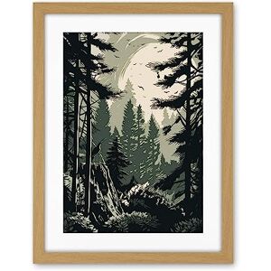 Artery8 Pine Tree Forest Sunrise Landscape Illustration Artwork Framed Wall Art Print 18X24 Inch Artery8 Pine Tree Forest Sunrise Landscape Illustration Artwork Framed Wall Art Print 18X24 Inch