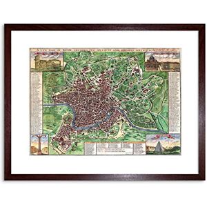 Wee Blue Coo MAP ANTIQUE CITY PLAN ROME ITALY JOHN SENEX FRAMED PRINT F97X3965 Wee Blue Coo MAP ANTIQUE CITY PLAN ROME ITALY JOHN SENEX FRAMED PRINT F97X3965
