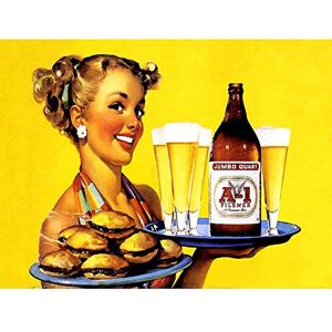 Wee Blue Coo Advert Drink Alcohol Lager Jumbo Quart Burger Waitress Art Print Poster Wall Decor 12X16 Inch Wee Blue Coo Advert Drink Alcohol Lager Jumbo Quart Burger Waitress Art Print Poster Wall Decor 12X16 Inch