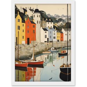 Artery8 Dartmouth Harbour Boats Watercolour Painting Devon Scenic River Dart Townscape Artwork Framed A3 Wall Art Print Artery8 Dartmouth Harbour Boats Watercolour Painting Devon Scenic River Dart Townscape Artwork Framed A3 Wall Art Print