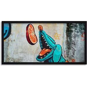 Wee Blue Coo Graffiti Hungry Dog Long Panel Framed Wall Art Print Wee Blue Coo Graffiti Hungry Dog Long Panel Framed Wall Art Print