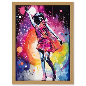 Artery8 Disco Music Fever Dance Moves Woman in Rainbow Dancefloor Light Modern Watercolour Painting Artwork Framed A3 Wall Art Print Artery8 Disco Music Fever Dance Moves Woman in Rainbow Dancefloor Light Modern Watercolour Painting Artwork Framed A3 Wall Art Print