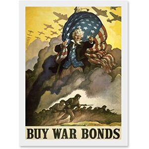 Artery8 Advert Military WWII War USA Uncle Sam Buy Bond Stars Stripes Flag Artwork Framed Wall Art Print A4 Artery8 Advert Military WWII War USA Uncle Sam Buy Bond Stars Stripes Flag Artwork Framed Wall Art Print A4