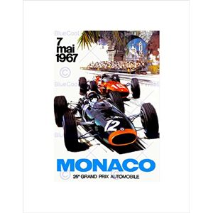 Wee Blue Coo Vintage Monaco 25 Grand Prix Automobile 1967 Race Wall Art Print Wee Blue Coo Vintage Monaco 25 Grand Prix Automobile 1967 Race Wall Art Print