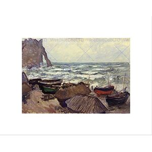 Wee Blue Coo Claude Monet Fishing Boats On Beach At Etretat Wall Art Print Wee Blue Coo Claude Monet Fishing Boats On Beach At Etretat Wall Art Print