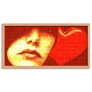 Wee Blue Coo Graffiti Woman Face Heart Long Panel Framed Wall Art Print Wee Blue Coo Graffiti Woman Face Heart Long Panel Framed Wall Art Print