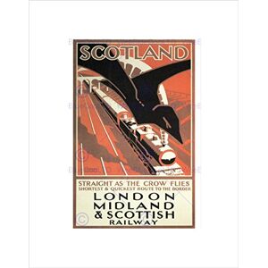 Wee Blue Coo TRAVEL RAILWAY TRAIN SCOTLAND LMSR LONDON UK VINTAGE AD FRAMED PRINT B12X1678 Wee Blue Coo TRAVEL RAILWAY TRAIN SCOTLAND LMSR LONDON UK VINTAGE AD FRAMED PRINT B12X1678