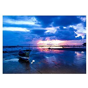 Wee Blue Coo Photo Seascape Sunset Beach Boat Clouds Reflection Dusk Wall Art Print Wee Blue Coo Photo Seascape Sunset Beach Boat Clouds Reflection Dusk Wall Art Print