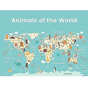 Fine Art Prints Animals Of The World Map Art Print Canvas Premium Wall Decor Poster Fine Art Prints Animals Of The World Map Art Print Canvas Premium Wall Decor Poster