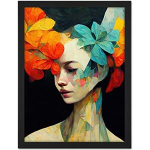 Wee Blue Coo Orange Teal Yellow Floral Feminine Portrait Abstract Style Painting Artwork Framed Wall Art Print 18X24 Inch Wee Blue Coo Orange Teal Yellow Floral Feminine Portrait Abstract Style Painting Artwork Framed Wall Art Print 18X24 Inch