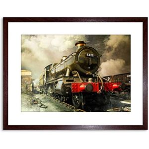 Wee Blue Coo Steam Train Vintage Colour Photo Framed Wall Art Print Wee Blue Coo Steam Train Vintage Colour Photo Framed Wall Art Print
