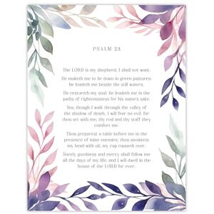 Artery8 Psalm 23 The LORD is My Shepherd Old Testament Jesus Christ Christian Bible Faith God Quote Revelations Flowers Artwork Unframed Wall Art Print Poster Home Decor Premium Artery8 Psalm 23 The LORD is My Shepherd Old Testament Jesus Christ Christian Bible Faith God Quote Revelations Flowers Artwork Unframed Wall Art Print Poster Home Decor Premium