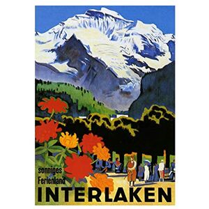 Wee Blue Coo Travel Interlaken Swiss Alpine Mountain Flower Picture Wall Art Print Wee Blue Coo Travel Interlaken Swiss Alpine Mountain Flower Picture Wall Art Print