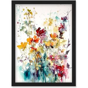 Artery8 Wild Flowers Abstract Watercolour Orange Red Purple Bright Floral Spring Field Artwork Framed Wall Art Print A4 Artery8 Wild Flowers Abstract Watercolour Orange Red Purple Bright Floral Spring Field Artwork Framed Wall Art Print A4