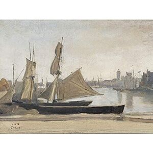 Artery8 Corot Dunkerque Fishing Boats Tied To The Wharf Painting Unframed Wall Art Print Poster Home Decor Premium Artery8 Corot Dunkerque Fishing Boats Tied To The Wharf Painting Unframed Wall Art Print Poster Home Decor Premium