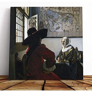 Big Box Art Canvas Print Wall Art Johannes Vermeer Officer and Laughing Girl Mounted & Stretched Box Frame Picture Home Decor for Kitchen, Living Room, Bedroom, Hallway, Multi-Colour, 20x20 Inch Big Box Art Canvas Print Wall Art Johannes Vermeer Officer and Laughing Girl Mounted & Stretched Box Frame Picture Home Decor for Kitchen, Living Room, Bedroom, Hallway, Multi-Colour, 20x20 Inch