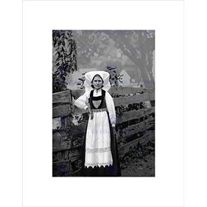 Wee Blue Coo Girl Hardanger Fjord Norway Old BW Wall Art Print Wee Blue Coo Girl Hardanger Fjord Norway Old BW Wall Art Print