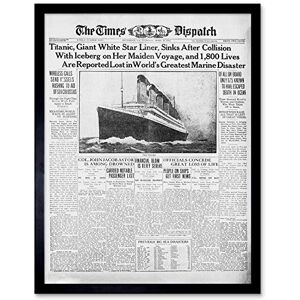 Artery8 Titanic Maiden Voyage Marine Disaster 1912 - Framed - 12x16 - Art Print Artery8 Titanic Maiden Voyage Marine Disaster 1912 - Framed - 12x16 - Art Print