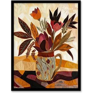 Artery8 Rustic Autumnal Flower Bouquet in Vase Painting Living Room Artwork Framed Wall Art Print A4 Artery8 Rustic Autumnal Flower Bouquet in Vase Painting Living Room Artwork Framed Wall Art Print A4