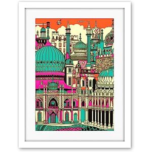 Artery8 Brighton Royal Pavilion Palace Vibrant Detailed Artwork Framed Wall Art Print 18X24 Inch Artery8 Brighton Royal Pavilion Palace Vibrant Detailed Artwork Framed Wall Art Print 18X24 Inch