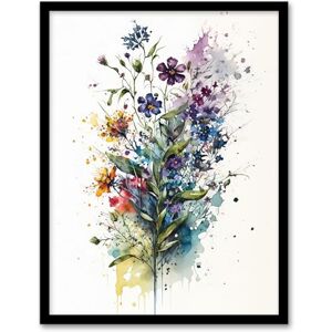 Wee Blue Coo Wildflower Bouquet Bright Watercolour Painting Spring Flower Blooms Artwork Artwork Framed Wall Art Print 18X24 Inch Wee Blue Coo Wildflower Bouquet Bright Watercolour Painting Spring Flower Blooms Artwork Artwork Framed Wall Art Print 18X24 Inch