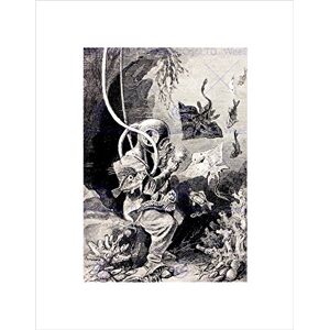 Wee Blue Coo Book Deep Sea Diver Fish Retro Diving Suit Ray Fish Wall Art Print Wee Blue Coo Book Deep Sea Diver Fish Retro Diving Suit Ray Fish Wall Art Print